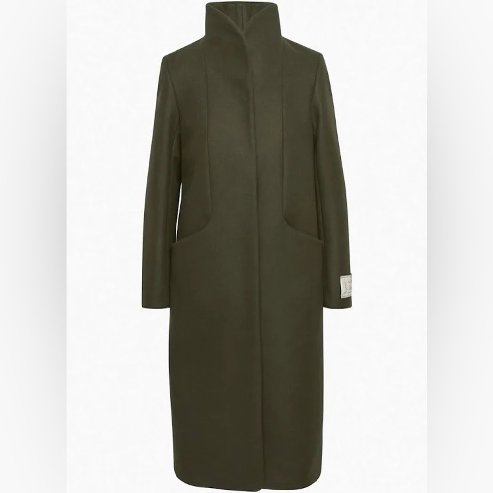 Aritzia Wilfred Cocoon Coat Long in Rockwood Green - XS
